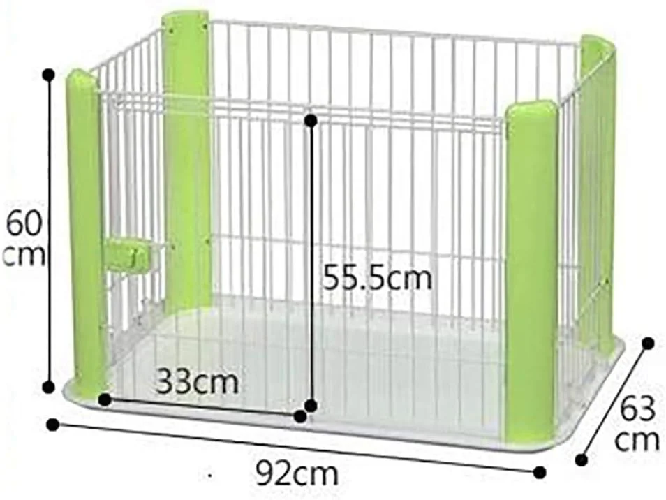 قفس سگ تک درب WYJW رزین ABS و حصار فلزی حیوانات خانگی، قفس سگ با بالای باز، سبز، 96 * 63 * 60 سانتی متر