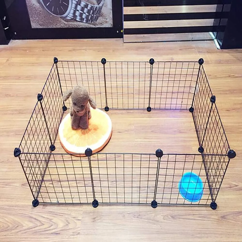 پارک بازی حیوانات خانگی WYJW، قفس توری فلزی قابل حمل برای گربه، سگ و سایر حیوانات کوچک - مناسب فضای داخلی، نصب آسان