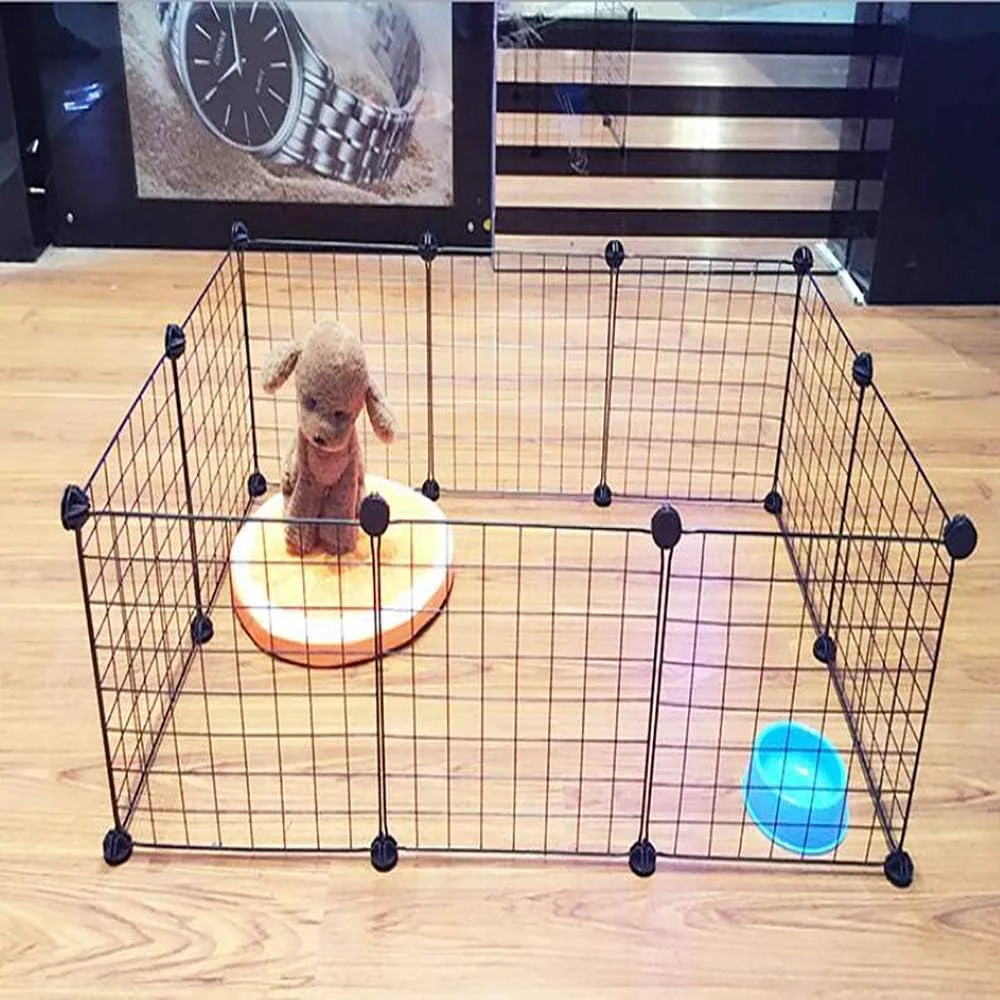 پارک بازی حیوانات خانگی WYJW، قفس توری فلزی قابل حمل برای گربه، سگ و سایر حیوانات کوچک - مناسب فضای داخلی، نصب آسان