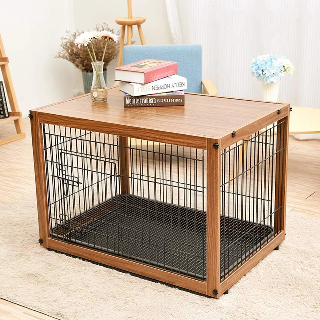 قفس سگ WYJW Kennels، چوبی، آهن فرفورژه، مناسب سگ های کوچک و متوسط، حصار سگ خانگی بزرگ، لوازم قفس جداسازی حیوانات خانگی بادوام (رنگ: C، اندازه: 95x65.5x66 سانتی متر) قفس سگ WYJW Kennels، چوبی، آهن فرفورژه، مناسب سگ های کوچک و متوسط، حصار سگ خانگی بزرگ، لوازم قفس جداسازی حیوانات خانگی بادوام (رنگ: C، اندازه: 95x65.5x66 سانتی متر)