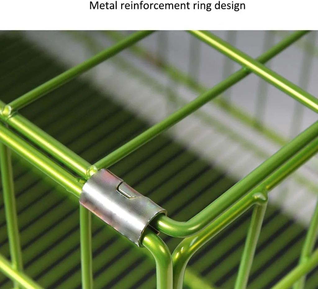 قفس سگ آبی WYJW، قفس فلزی سگ، قفس حیوانات خانگی تاشو با سینی پلاستیکی و دسته (سایز: L)