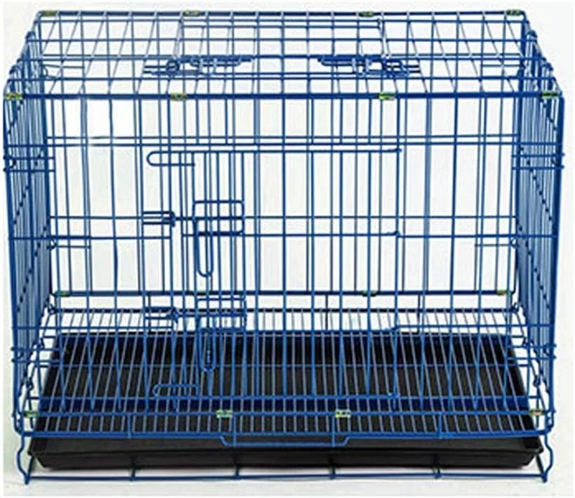 قفس سگ آبی WYJW، قفس فلزی سگ، لانه سگ، قفس حیوانات خانگی تاشو با سینی پلاستیکی و دسته (سایز: M) قفس سگ آبی WYJW، قفس فلزی سگ، لانه سگ، قفس حیوانات خانگی تاشو با سینی پلاستیکی و دسته (سایز: M)