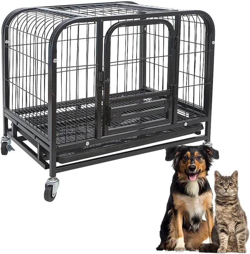 قفس سگ WYJW، قفس سگ سنگین فلزی برای سگ های بزرگ، محوطه بازی حیوانات خانگی قوی با 2 درب و 4 چرخ، 4 سایز مناسب برای حیوانات خانگی بزرگ، متوسط و کوچک، XL قفس سگ WYJW، قفس سگ سنگین فلزی برای سگ های بزرگ، محوطه بازی حیوانات خانگی قوی با 2 درب و 4 چرخ، 4 سایز مناسب برای حیوانات خانگی بزرگ، متوسط و کوچک، XL