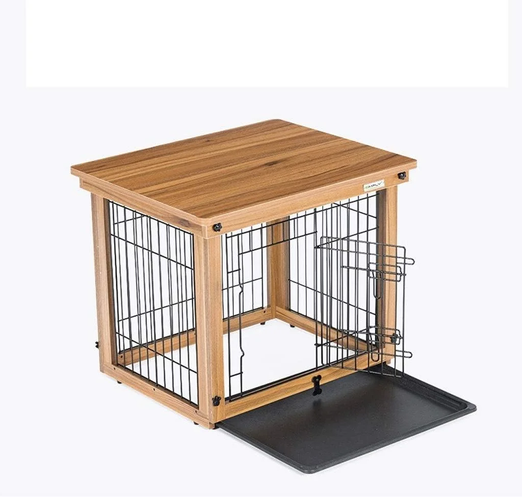 قفس سگ WYJW، حصار داخلی، قفس چوبی گربه، قفس سگ بیرونی، خانه سگ، توری نردبانی به همراه سینی ABS (سایز: S)