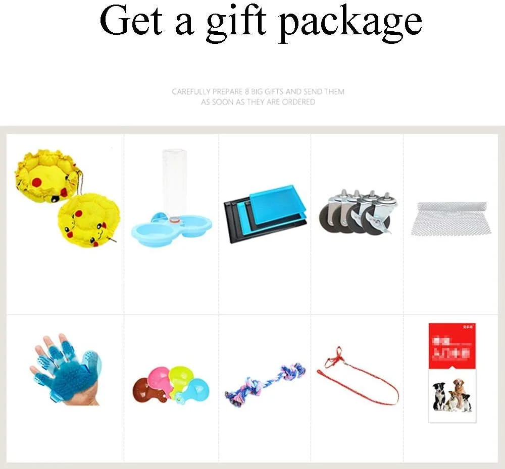 قفس سگ WYJW، قفس سگ سنگین فلزی برای سگ های بزرگ، محوطه بازی حیوانات خانگی قوی با 2 درب و 4 چرخ، 4 اندازه مناسب برای حیوانات خانگی بزرگ، متوسط ​​و کوچک، S