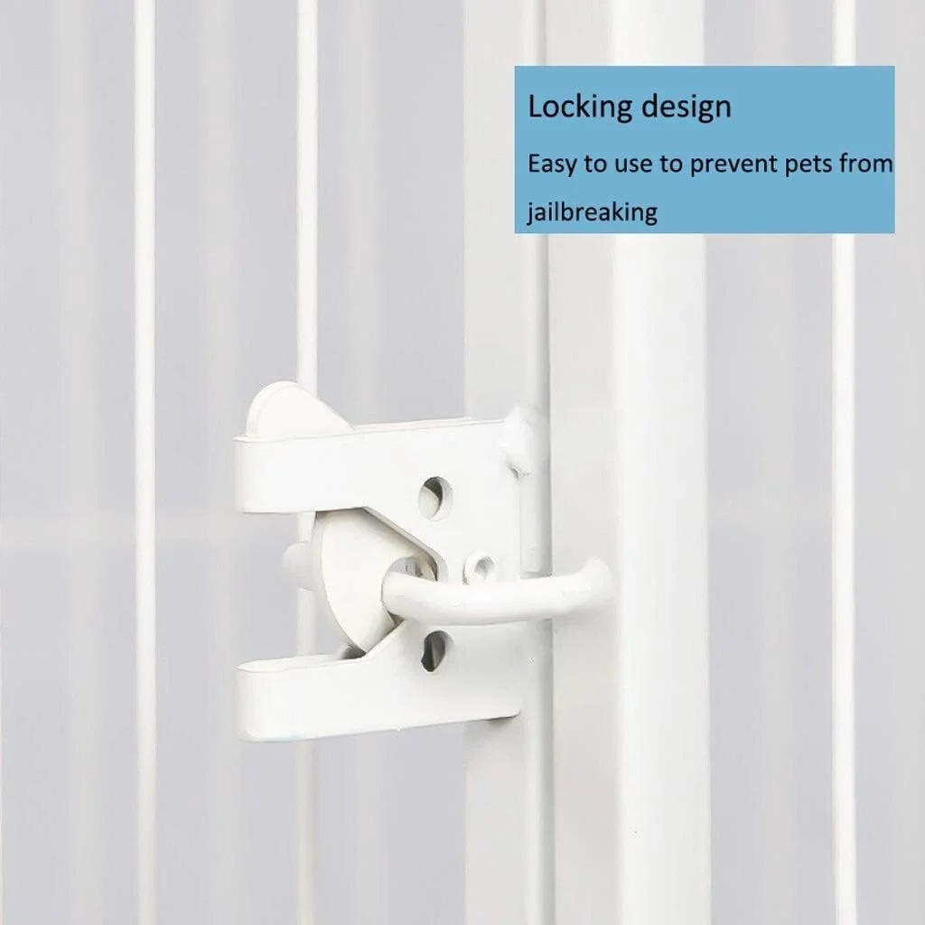 فنس حیوانات خانگی WYJW مناسب سگ های کوچک، متوسط و بزرگ، فنس خانگی سگ، مناسب فضای داخلی و خارجی، قفس تاشو و قابل جابجایی سگ، سفید، 80 * 80 سانتی متر، 6 تکه