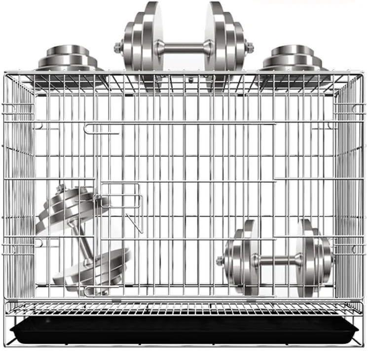 قفس سگ بزرگ تاشو WYJW با یک درب و سینی فلزی غیر قابل جویدن - مدل 1-S