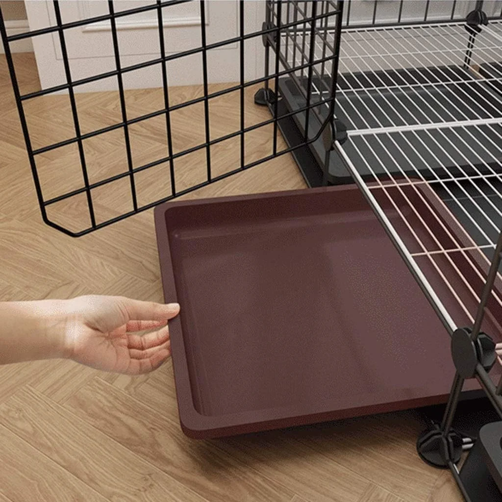 قفس سگ WYJW برای سگ های کوچک، مناسب فضای داخلی منزل با توالت، حصار جداگانه برای لانه سگ، قفس سگ خانگی [مناسب سگ های تا 5 کیلوگرم، 75 * 39 * 85 سانتی متر] به همراه سینی