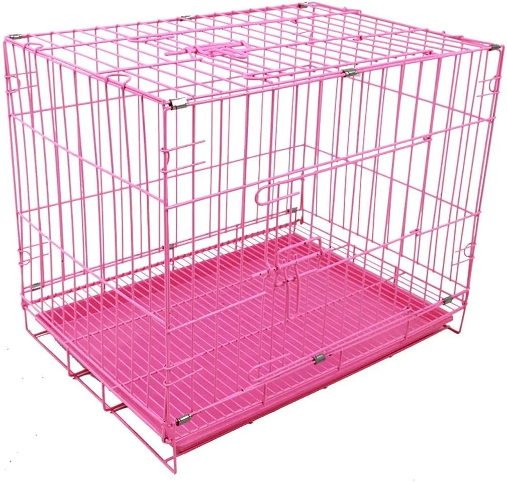 قفس سگ WYJW تاشو فلزی کاملاً مجهز مناسب فضای داخلی و خارجی لوازم حیوانات خانگی (سایز: L)