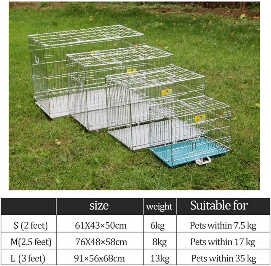 قفس سگ خانگی WYJW، محوطه بازی توله سگ تاشو، قفس حمل کننده باغ داخلی و خارجی، قفل درب آهنی فلزی با روکش قابل حمل، 61X43*50cm (اندازه: 91 * 56x68cm)
