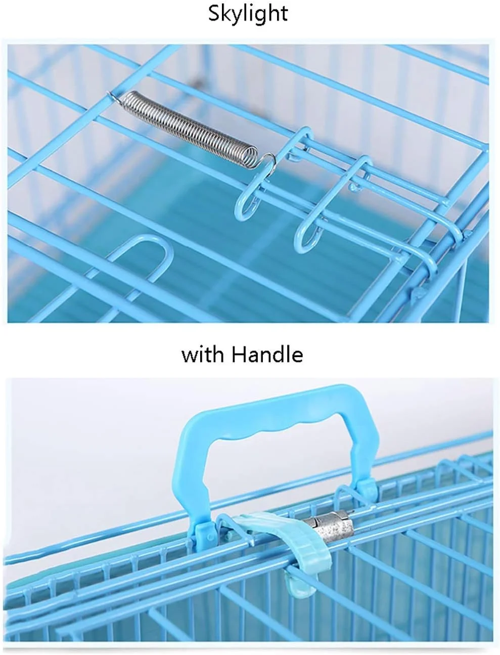 قفس حیوانات خانگی WYJW با سینی، قفس تاشو سگ، توله سگ، جعبه حمل فلزی آموزش دامپزشکی خودرو، آبی (اندازه: 46 * 30 * 37 سانتی متر)