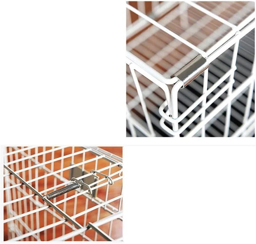 قفس سگ WYJW برای سگ های متوسط با جداکننده، فلز سفید، خانه حیوانات خانگی قابل حمل برای داخل و خارج از منزل (اندازه: کینگ (91 * 57 * 67 سانتی متر))