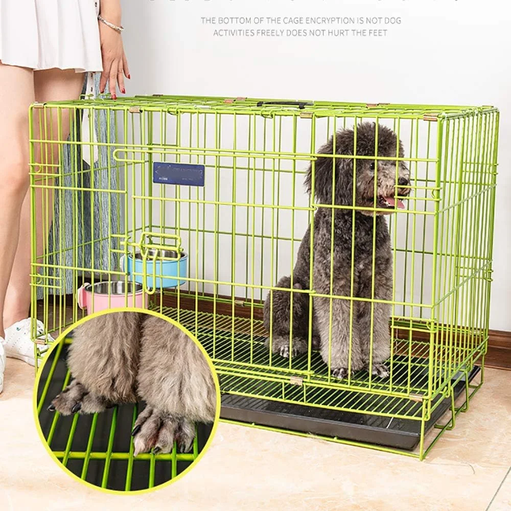 خانه تاشو لوکس سگ WYJW، قفس فلزی تک درب و دو درب، خانه حیوانات خانگی بزرگ XL مناسب فضای داخلی و خارجی، با سینی فلزی مقاوم در برابر جویدن، سبز