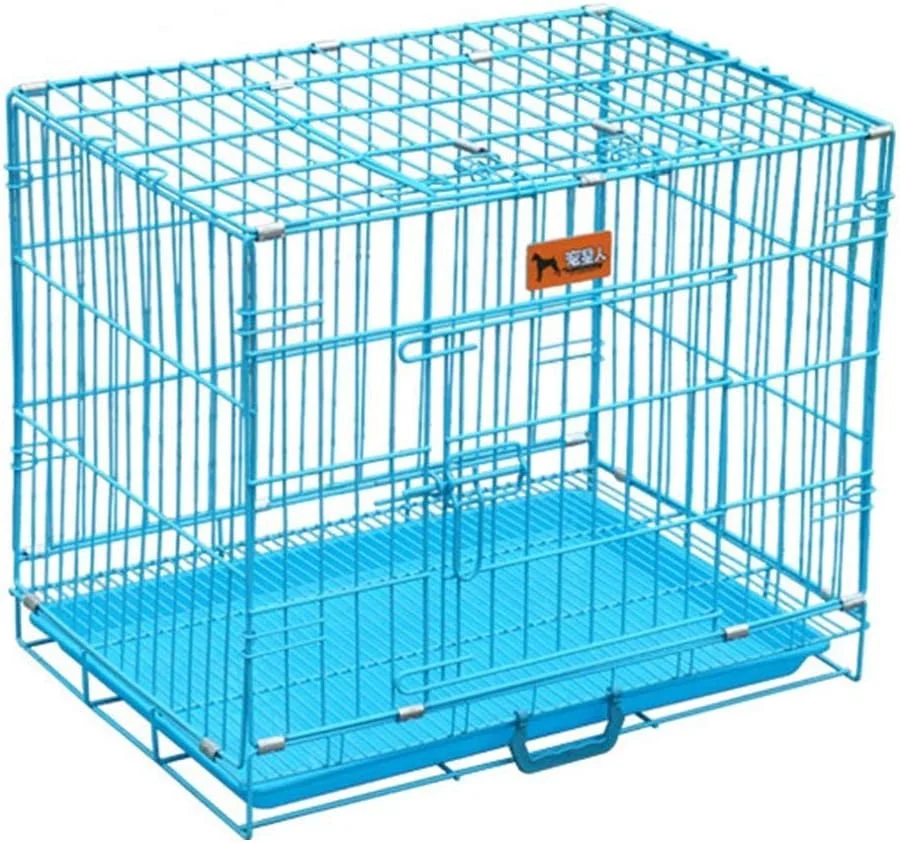قفس فلزی سگ متوسط WYJW با جداکننده، خانه بازی تاشو و قابل حمل گربه، با سینی، لانه داخلی و خارجی (اندازه: متوسط 70 * 50 * 60 سانتی متر)