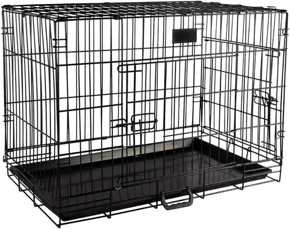 خانه تاشو لوکس سگ WYJW، قفس فلزی تک درب و دو درب، خانه حیوانات خانگی بزرگ XL مناسب فضای داخلی و خارجی، محکم و ایمن، مشکی خانه تاشو لوکس سگ WYJW، قفس فلزی تک درب و دو درب، خانه حیوانات خانگی بزرگ XL مناسب فضای داخلی و خارجی، محکم و ایمن، مشکی