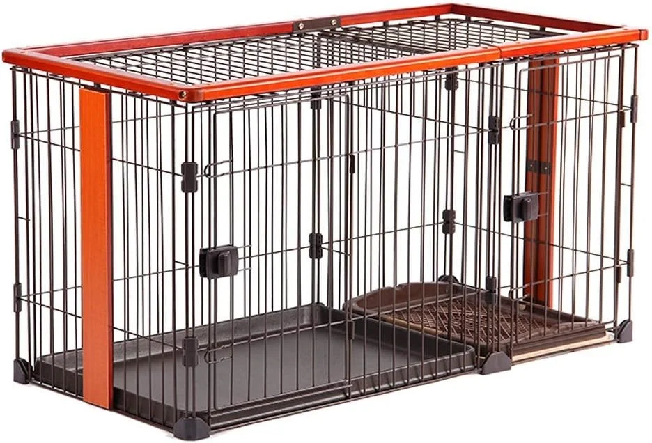 قفس حیوانات خانگی ترکیبی WYJW با توالت، قفس سگ، لانه سگ، حصار داخلی حیوانات خانگی (سایز: M)