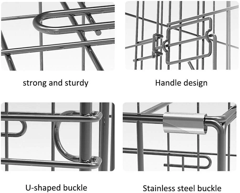 قفس سگ WYJW، قفس فلزی تاشو سگ، قفس حیوانات خانگی با درب باز و سینی، خانه ای برای حیوانات خانگی (سایز: M)
