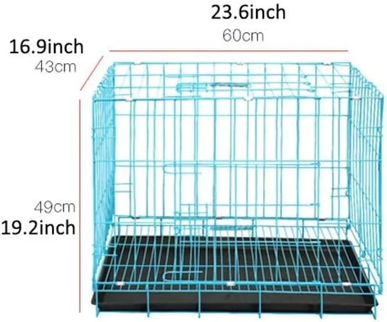 قفس سگ و گربه تاشو WYJW، لوازم حیوانات خانگی، ابعاد 60 * 43 * 49 سانتی متر به همراه سینی