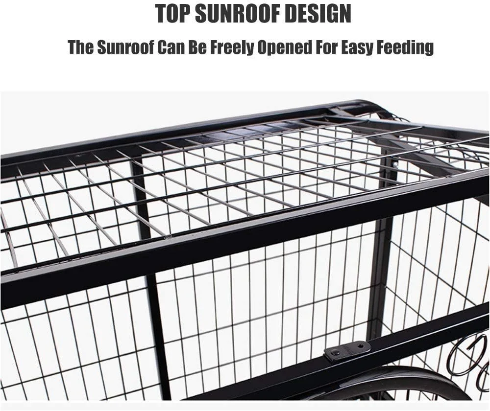 قفس سگ WYJW، قفس تاشو برای حیوانات خانگی با دو درب، قفل و سینی برای حیوانات خانگی کوچک و متوسط، مناسب برای استفاده در داخل و خارج از خانه، گربه، استفاده عمومی، 95 * 65 * 78 سانتی متر، مشکی، سفید، خاکستری