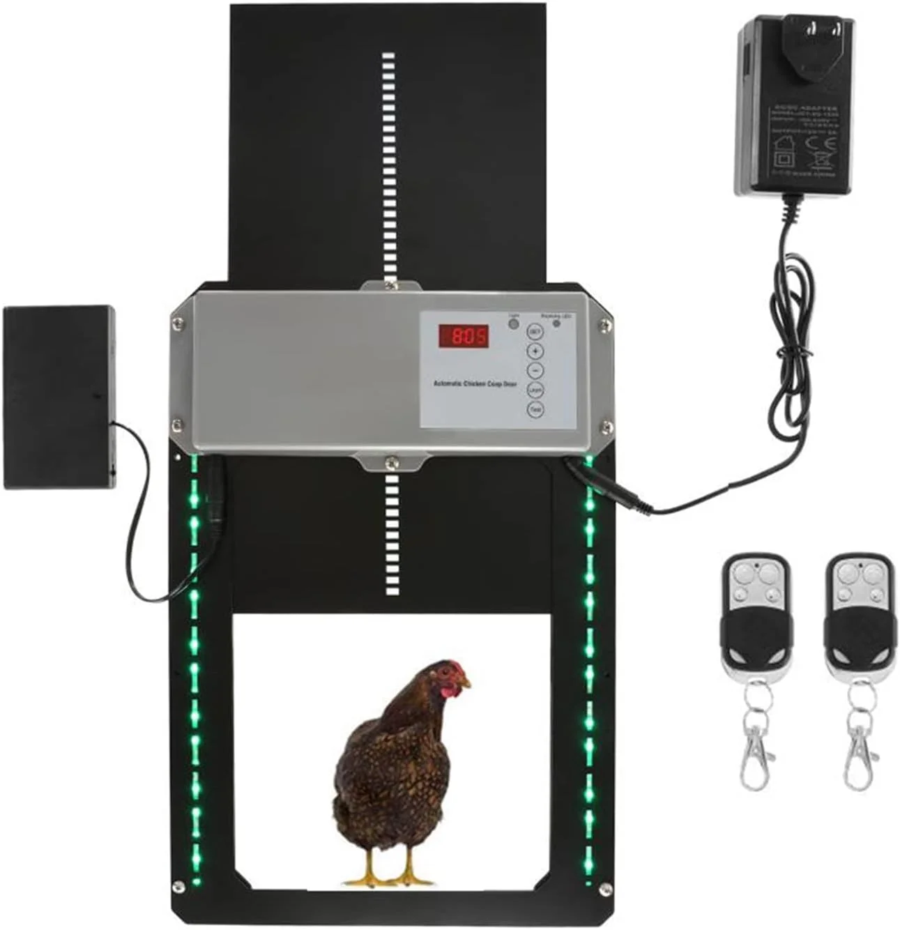 درب اتوماتیک مرغداری WWART با کنترل از راه دور 40 متری، درب اتوماتیک خانه مرغ با کنترل زمان باز شدن درب، مناسب برای مرغ، غاز، اردک، حیوانات خانگی و سگ، کیت درب بازکن برای تمیز کردن آسان