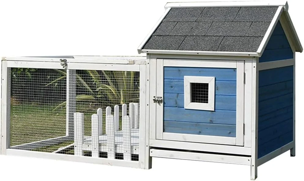 لانه مرغ چوبی ضد آب WWART با محوطه بیرونی، خانه خرگوش، لوازم حیوانات خانگی، خانه پرندگان (رنگ: آبی، سایز: 144.5 * 66 * 52 سانتی متر) لانه مرغ چوبی ضد آب WWART با محوطه بیرونی، خانه خرگوش، لوازم حیوانات خانگی، خانه پرندگان (رنگ: آبی، سایز: 144.5 * 66 * 52 سانتی متر)