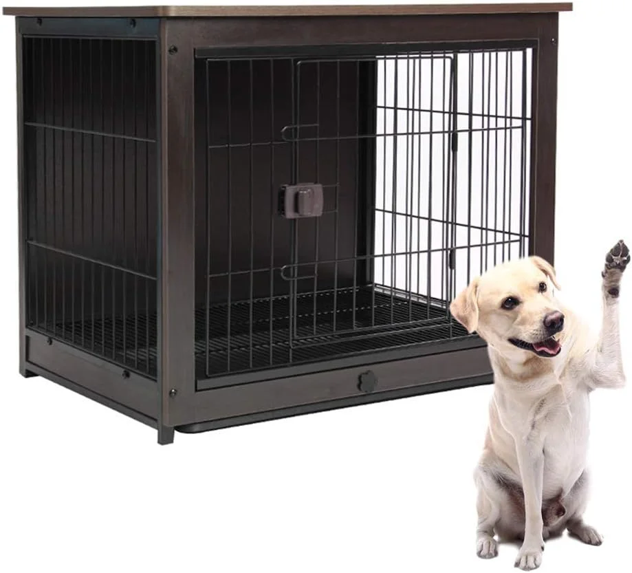 میز کنار تختی قفس سگ چوبی، لانه سگ، حصار سگ ضد آب و تمیز کردن آسان، 3 سایز مناسب برای حیوانات خانگی با انواع مختلف بدن، M میز کنار تختی قفس سگ چوبی، لانه سگ، حصار سگ ضد آب و تمیز کردن آسان، 3 سایز مناسب برای حیوانات خانگی با انواع مختلف بدن، M