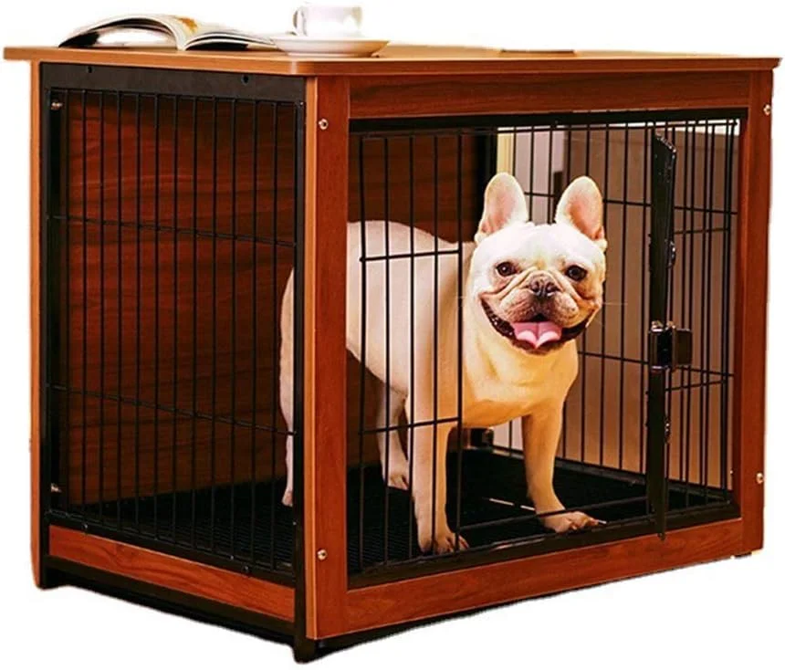 قفس سگ چوبی داخلی WYJW، برای خواب و استراحت حیوانات خانگی با میز بالایی و سینی پایینی، 3 سایز برای حیوانات خانگی با اندازه های مختلف مناسب است، L قفس سگ چوبی داخلی WYJW، برای خواب و استراحت حیوانات خانگی با میز بالایی و سینی پایینی، 3 سایز برای حیوانات خانگی با اندازه های مختلف مناسب است، L