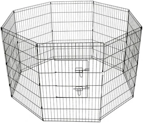 محوطه بازی تاشو فلزی سگ و حیوانات خانگی ووفی با درب، 8 پنل (61x91 سانتی متر)