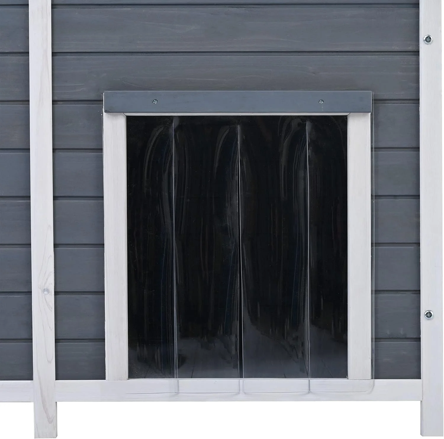 خانه سگ چوبی بزرگ 120 سانتی‌متری مناسب فضای باز به همراه ایوان، لانه سگ به سبک کلبه با 2 درب، کف مرتفع، خانه سگ چوبی از جنس چوب صنوبر جامد، مونتاژ آسان