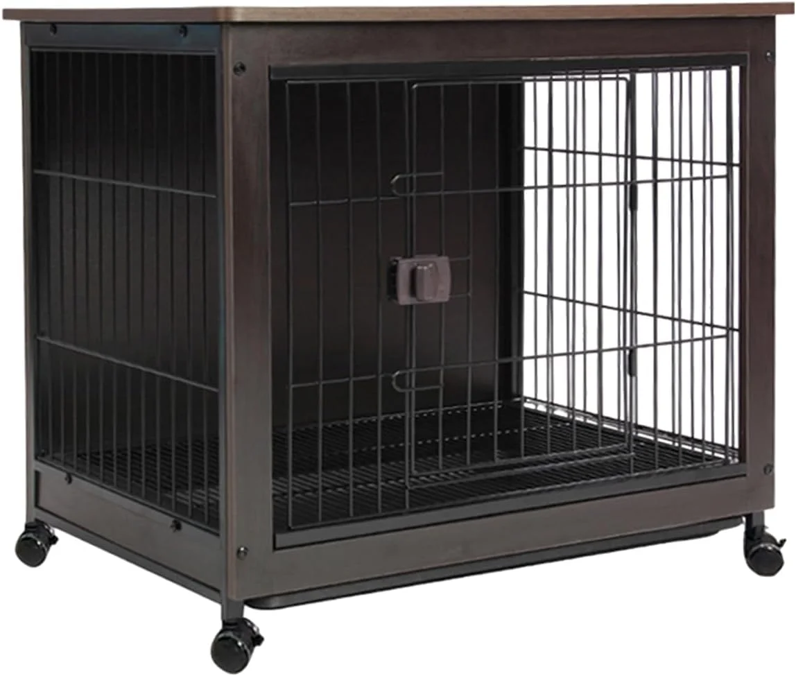 خانه چوبی سگ، قفس سگ خانگی داخلی با سینی قابل جابجایی، قفس سگ سنگین برای سگ های بزرگ و متوسط (مشکی، 98*64*76.5 سانتی متر) خانه چوبی سگ، قفس سگ خانگی داخلی با سینی قابل جابجایی، قفس سگ سنگین برای سگ های بزرگ و متوسط (مشکی، 98*64*76.5 سانتی متر)