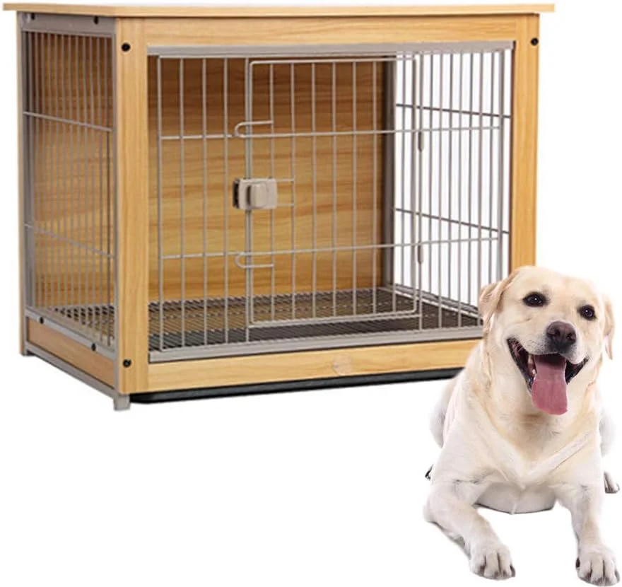 قفس سگ چوبی بزرگ WYJW با میز رویی، حصار سگ خانگی، تخت سگ خانگی، مناسب برای سگ ها و گربه های کوچک و متوسط، L قفس سگ چوبی بزرگ WYJW با میز رویی، حصار سگ خانگی، تخت سگ خانگی، مناسب برای سگ ها و گربه های کوچک و متوسط، L