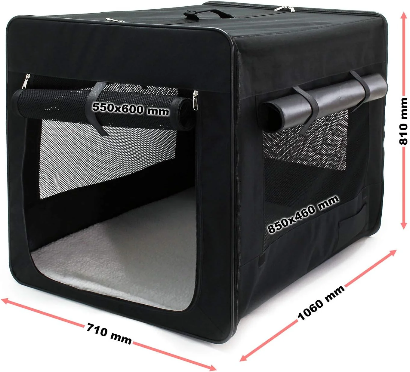 قفس حمل تاشو ویلتک برای سگ ها و حیوانات خانگی، باکس حمل سایز خیلی بزرگ (106x71x81 سانتی متر) با کوسن جداشدنی