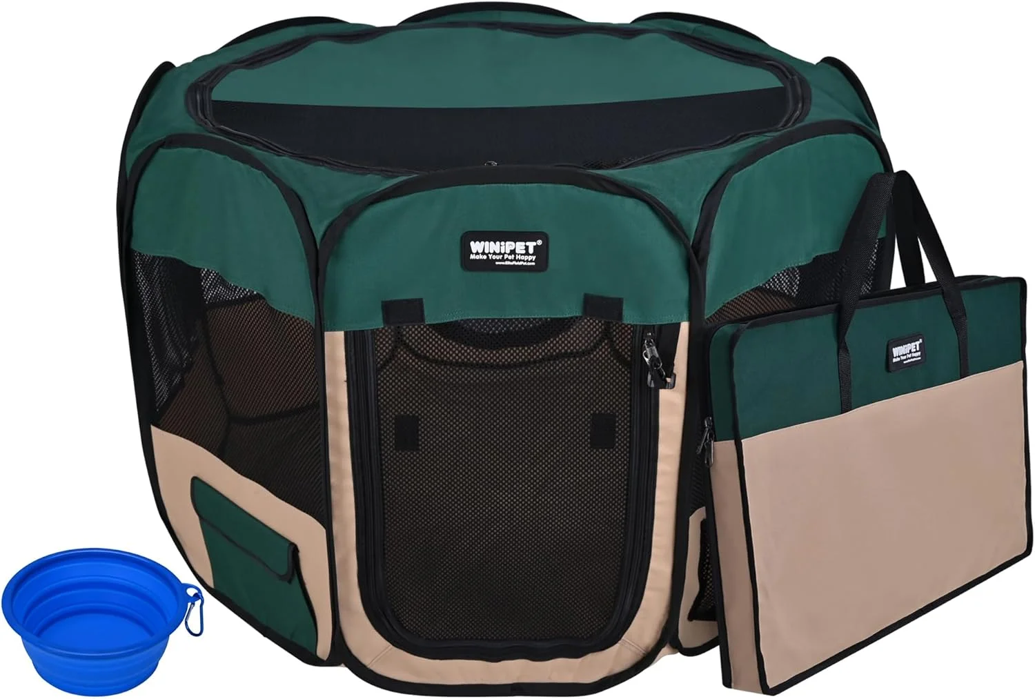 محوطه بازی تاشو نرم حیوانات خانگی دو درب Winipet، به همراه کیف حمل و کاسه سیلیکونی با کیفیت غذایی، محوطه بازی قابل حمل سگ و گربه در 10 اندازه و 12 رنگ، محوطه تمرین، خانه حیوانات خانگی داخلی و خارجی محوطه بازی تاشو نرم حیوانات خانگی دو درب Winipet، به همراه کیف حمل و کاسه سیلیکونی با کیفیت غذایی، محوطه بازی قابل حمل سگ و گربه در 10 اندازه و 12 رنگ، محوطه تمرین، خانه حیوانات خانگی داخلی و خارجی