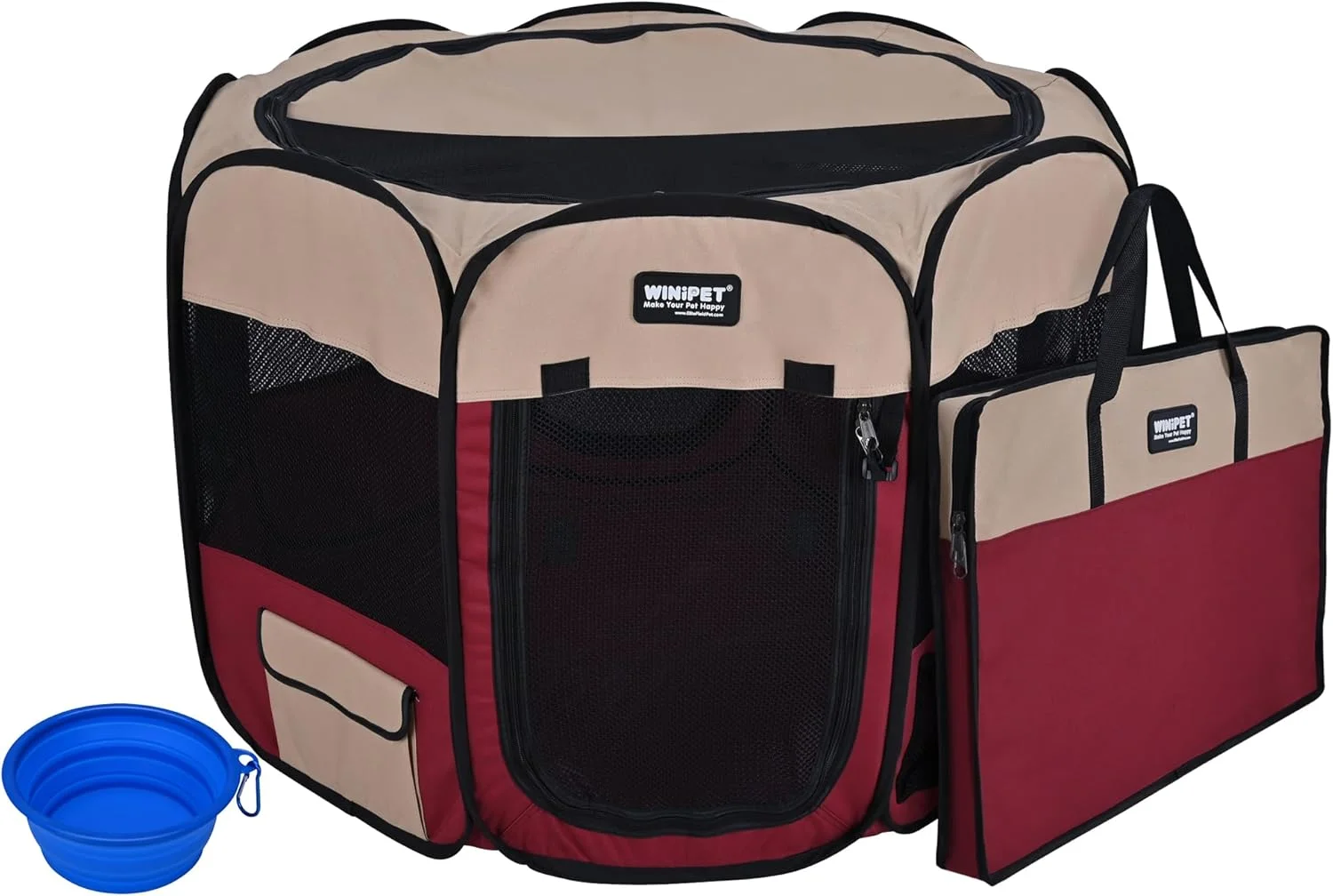 محوطه بازی تاشو نرم حیوانات خانگی دو درب Winipet، به همراه کیف حمل و کاسه سیلیکونی با گرید غذایی، محوطه بازی قابل حمل سگ و گربه در 10 سایز و 12 رنگ، محوطه تمرین، خانه حیوانات خانگی داخلی و خارجی محوطه بازی تاشو نرم حیوانات خانگی دو درب Winipet، به همراه کیف حمل و کاسه سیلیکونی با گرید غذایی، محوطه بازی قابل حمل سگ و گربه در 10 سایز و 12 رنگ، محوطه تمرین، خانه حیوانات خانگی داخلی و خارجی