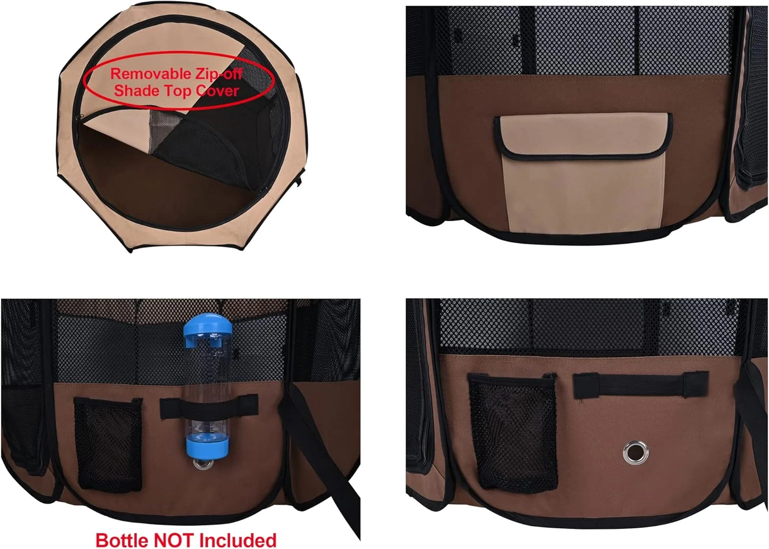 محوطه بازی تاشو نرم حیوانات خانگی دو درب Winipet، به همراه کیف حمل و کاسه سیلیکونی با درجه غذایی، محوطه بازی قابل حمل سگ و گربه در 10 اندازه و 12 رنگ، محوطه تمرین، خانه حیوانات خانگی داخلی و خارجی