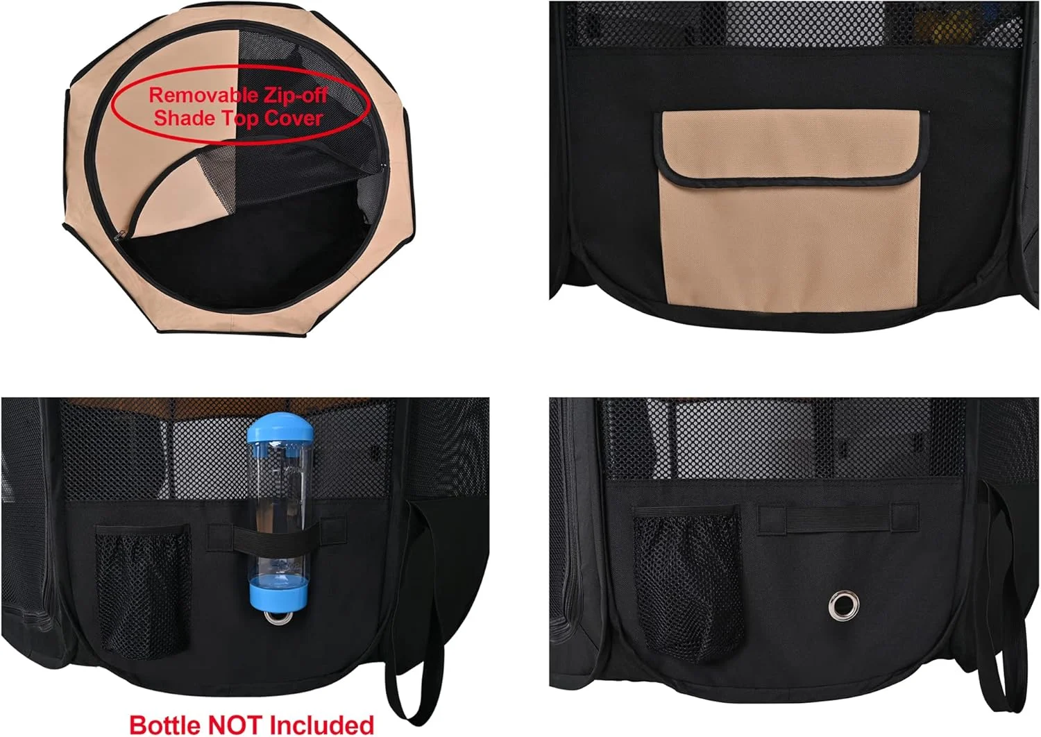 محوطه بازی تاشو نرم حیوانات خانگی دو درب Winipet، به همراه کیف حمل و کاسه سیلیکونی با گرید غذایی، محوطه بازی قابل حمل سگ و گربه در 10 سایز و 12 رنگ، محوطه تمرین، خانه حیوانات خانگی داخلی و خارجی