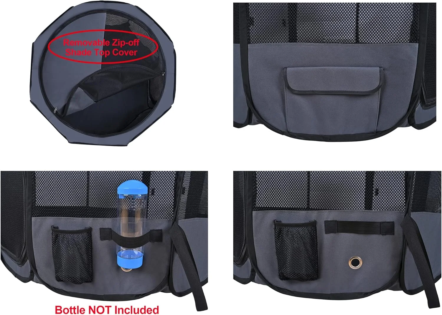 محوطه بازی تاشو نرم حیوانات خانگی دو درب Winipet، به همراه کیف حمل و کاسه سیلیکونی با درجه غذایی، محوطه بازی قابل حمل سگ و گربه در 10 اندازه و 12 رنگ، محوطه تمرین، خانه حیوانات خانگی داخلی و خارجی