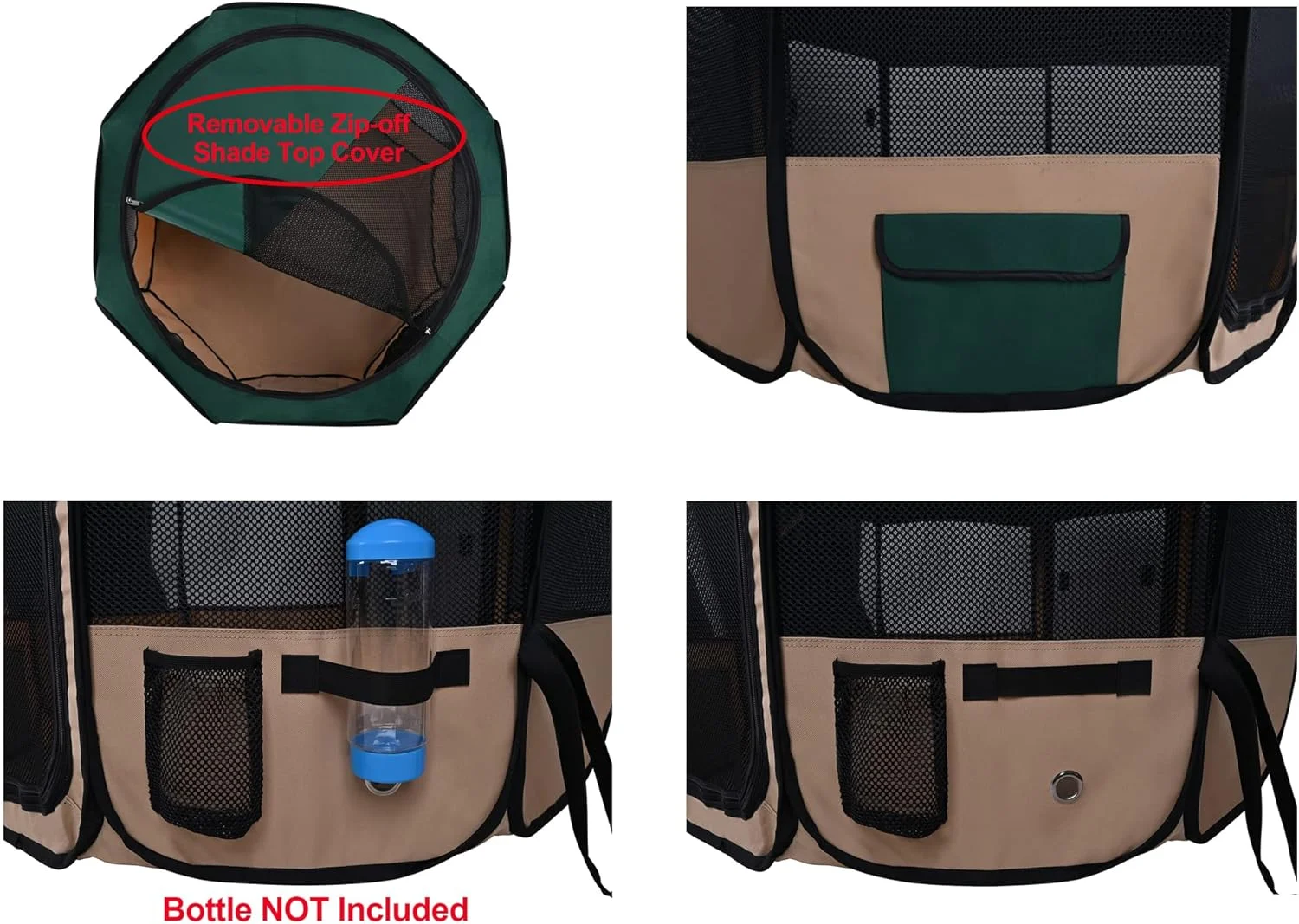 محوطه بازی تاشو نرم حیوانات خانگی دو درب Winipet، به همراه کیف حمل و کاسه سیلیکونی با درجه غذایی، محوطه بازی قابل حمل سگ و گربه در 10 اندازه و 12 رنگ، محوطه تمرین، خانه حیوانات خانگی داخلی و خارجی