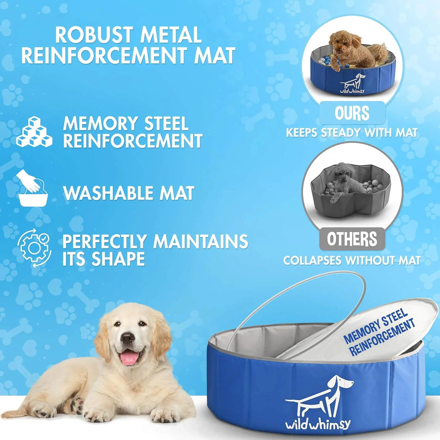 استخر توپ سگ Wild Whimsy - استخر توپ تاشو کوچک 48 اینچی برای سگ ها - محوطه بازی داخلی و خارجی با حلقه تقویت فلزی - دارای کیف نگهداری - گنجایش بیش از 600 توپ 2.75 اینچی استخر توپ سگ Wild Whimsy - استخر توپ تاشو کوچک 48 اینچی برای سگ ها - محوطه بازی داخلی و خارجی با حلقه تقویت فلزی - دارای کیف نگهداری - گنجایش بیش از 600 توپ 2.75 اینچی