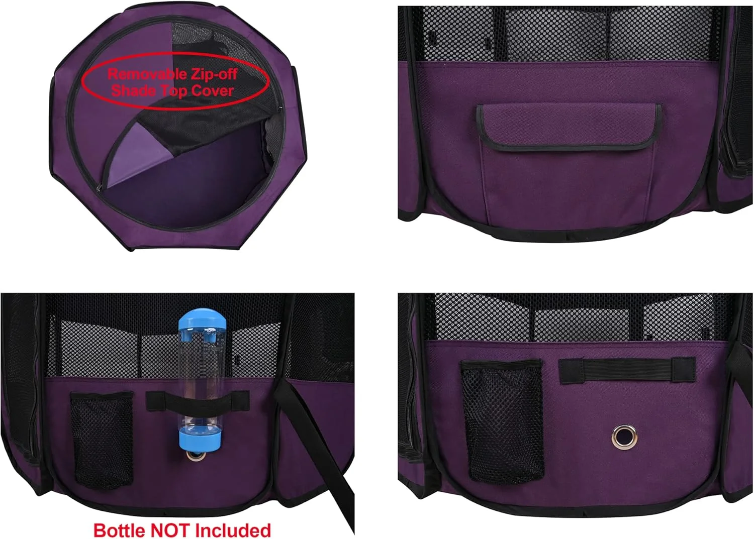 محوطه بازی تاشو نرم حیوانات خانگی دو درب Winipet، به همراه کیف حمل و کاسه سیلیکونی با درجه غذایی، محوطه بازی قابل حمل سگ و گربه در 10 اندازه و 12 رنگ، محوطه تمرین، خانه حیوانات خانگی داخلی و خارجی