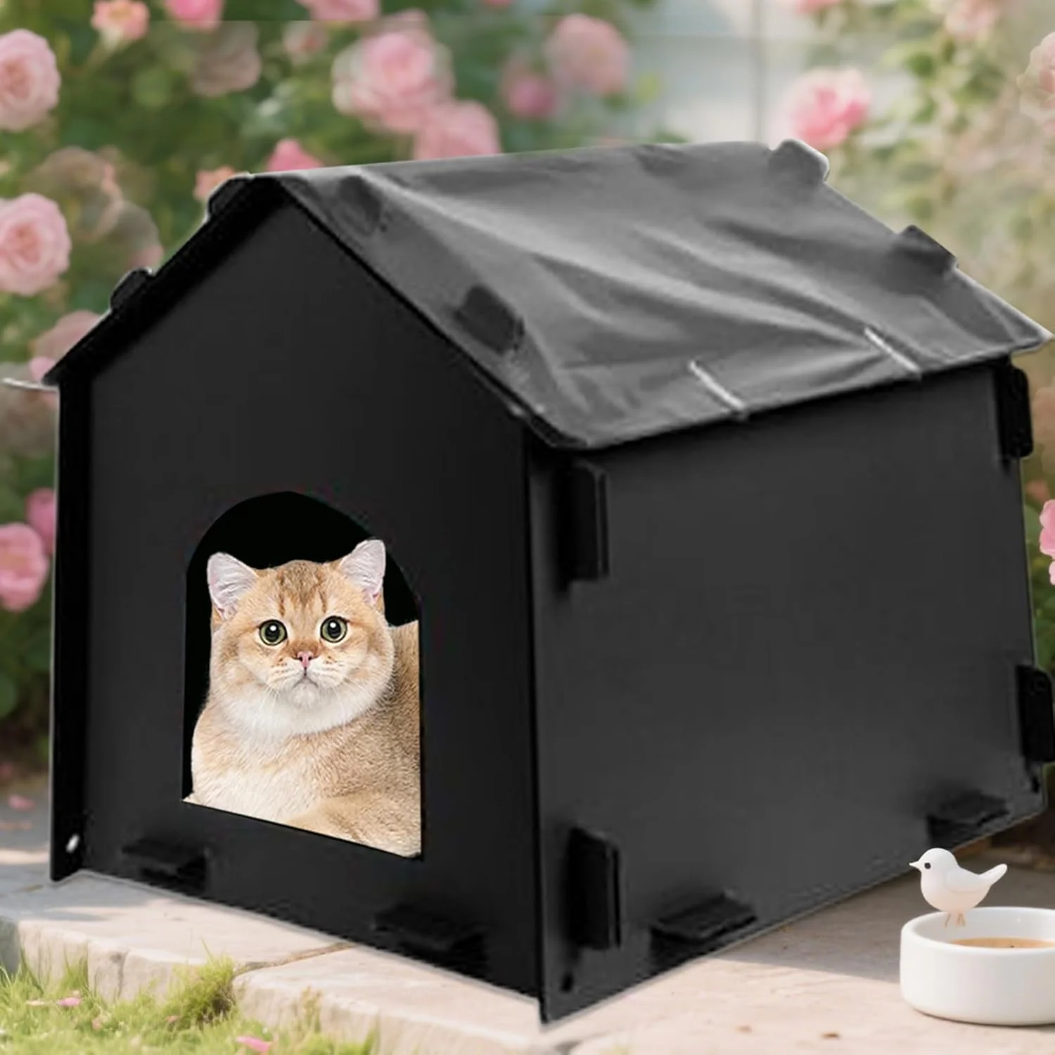 خانه گربه، غار حیوانات خانگی ضد آب، خانه گربه ضد باد جداشدنی برای خوابیدن، غذا خوردن، پنهان شدن، بازی، کمپینگ زمستانی تابستانی، مسافرت، بالکن، پاسیو، داخل خانه