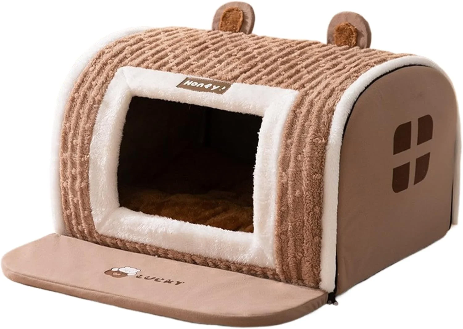 تخت غار حیوانات خانگی، لانه خواب قابل شستشو، چادر خواب گربه متوسط، برای سگ و گربه کوچک متوسط، استراحت حیوانات خانگی در داخل خانه، مناسب برای آپارتمان نشینان در زمستان