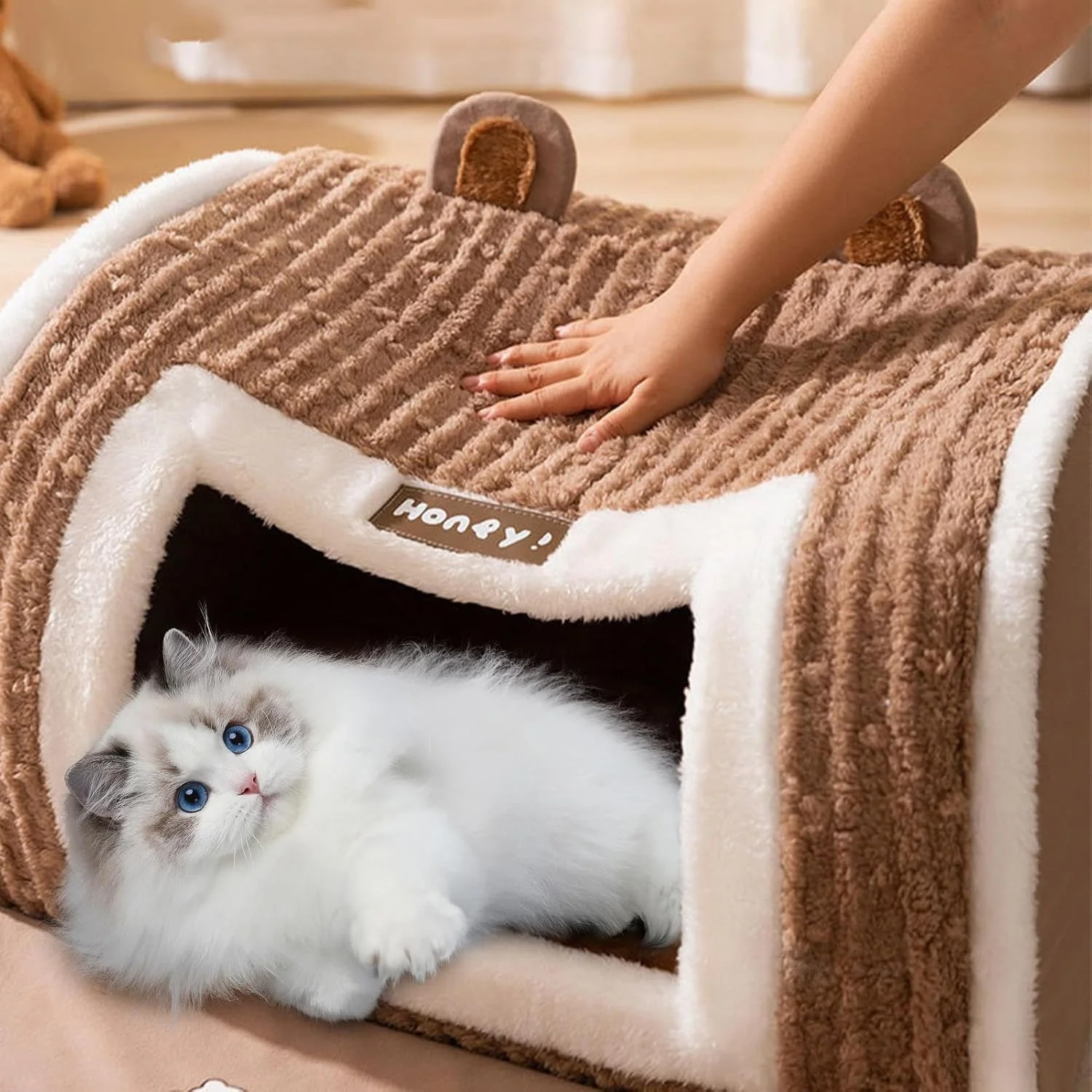 خانه سگ، لانه خواب قابل شستشو، لانه گرم بچه گربه - برای استراحت حیوانات خانگی کوچک و متوسط مانند گربه، سگ، توله سگ، مناسب برای استفاده در داخل خانه در زمستان، آپارتمان و خانه خانه سگ، لانه خواب قابل شستشو، لانه گرم بچه گربه - برای استراحت حیوانات خانگی کوچک و متوسط مانند گربه، سگ، توله سگ، مناسب برای استفاده در داخل خانه در زمستان، آپارتمان و خانه