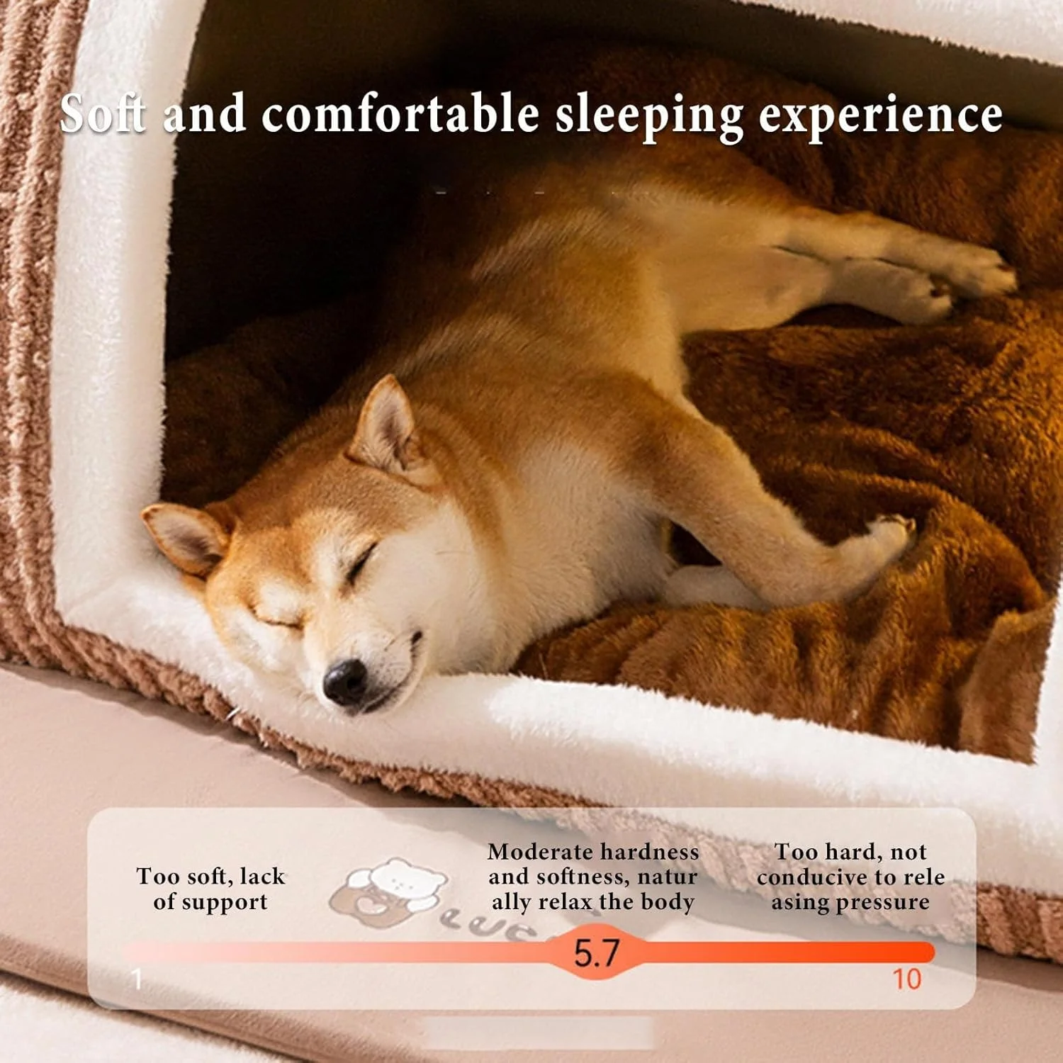 خانه سگ | لانه خواب قابل شستشو | لانه گرم و نرم گربه - برای گربه کوچک و متوسط، توله سگ، حیوان خانگی، استراحت در خانه های آپارتمانی سرپوشیده در زمستان