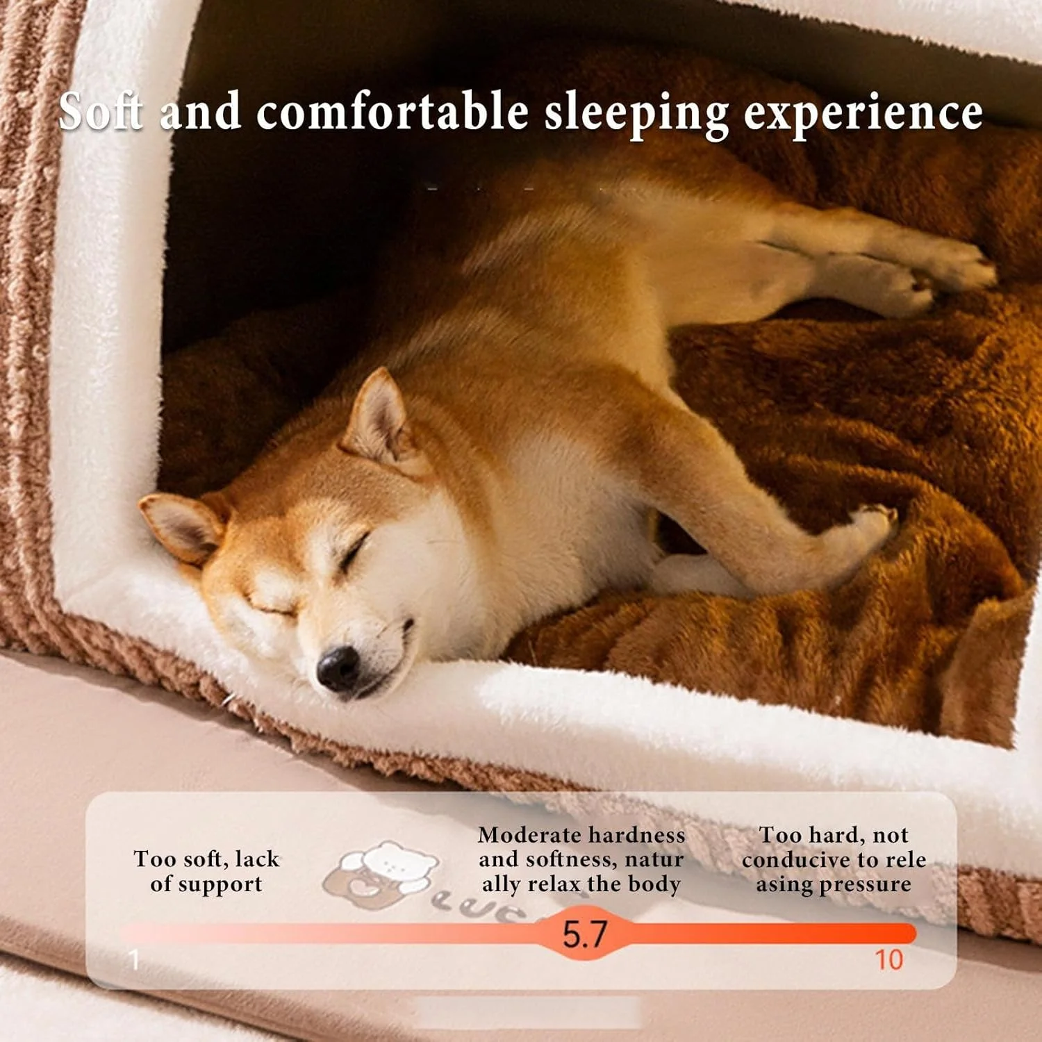 تخت غار حیوانات خانگی، لانه خواب قابل شستشو، چادر خواب گربه متوسط، برای سگ و گربه کوچک متوسط، استراحت حیوانات خانگی در داخل خانه، مناسب برای آپارتمان نشینان در زمستان