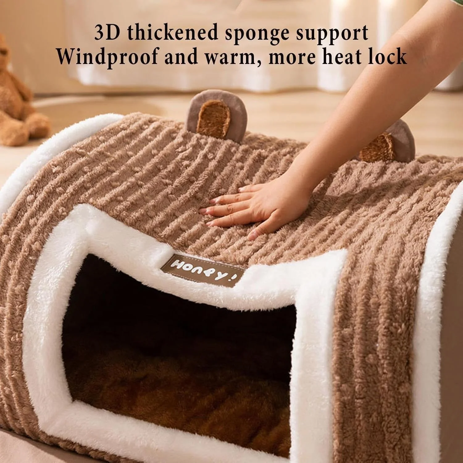 خانه سگ کوچک، لانه خواب قابل شستشو، لانه گرم گربه | برای استراحت حیوانات خانگی کوچک و متوسط ​​گربه سگ توله سگ در خانه آپارتمان مسکونی در زمستان