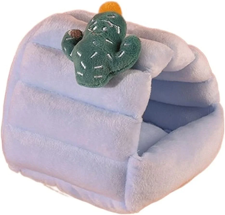 خانه سگ وانام، لانه پنبه ای گرم و نرم و دوست داشتنی برای داخل خانه، به همراه تشک گرم، مناسب برای خواب زمستانی حیوانات کوچک، لانه خوکچه هندی، خانه همستر، لوازم حیوانات خانگی (رنگ: کاکتوس، سایز: M)