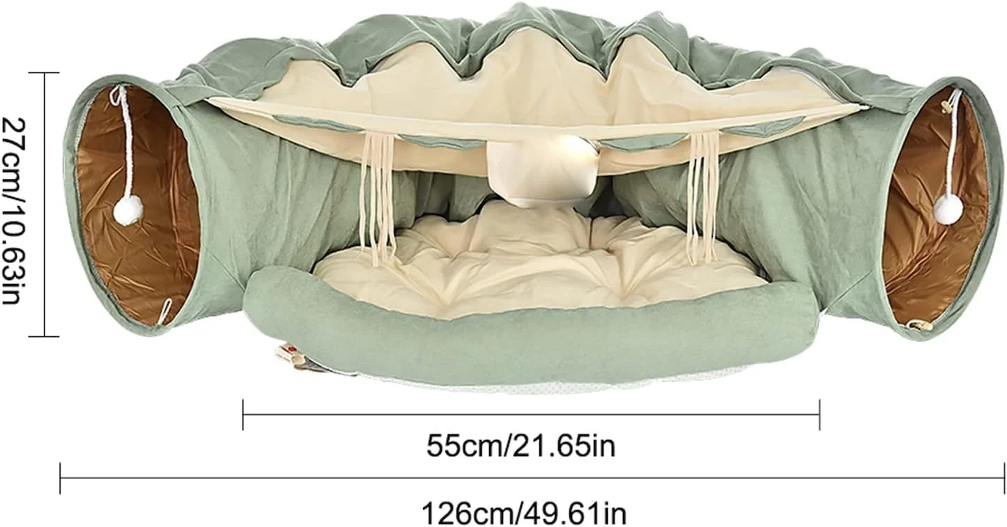 خانه سگ وانام، تخت تونلی گربه های خانگی، اسباب بازی تعاملی، تاشو، متحرک، مناسب گربه، راسو، خرگوش، تونل لوله ای با توپ، خانه سرگرم کننده گربه ها (رنگ: صورتی)