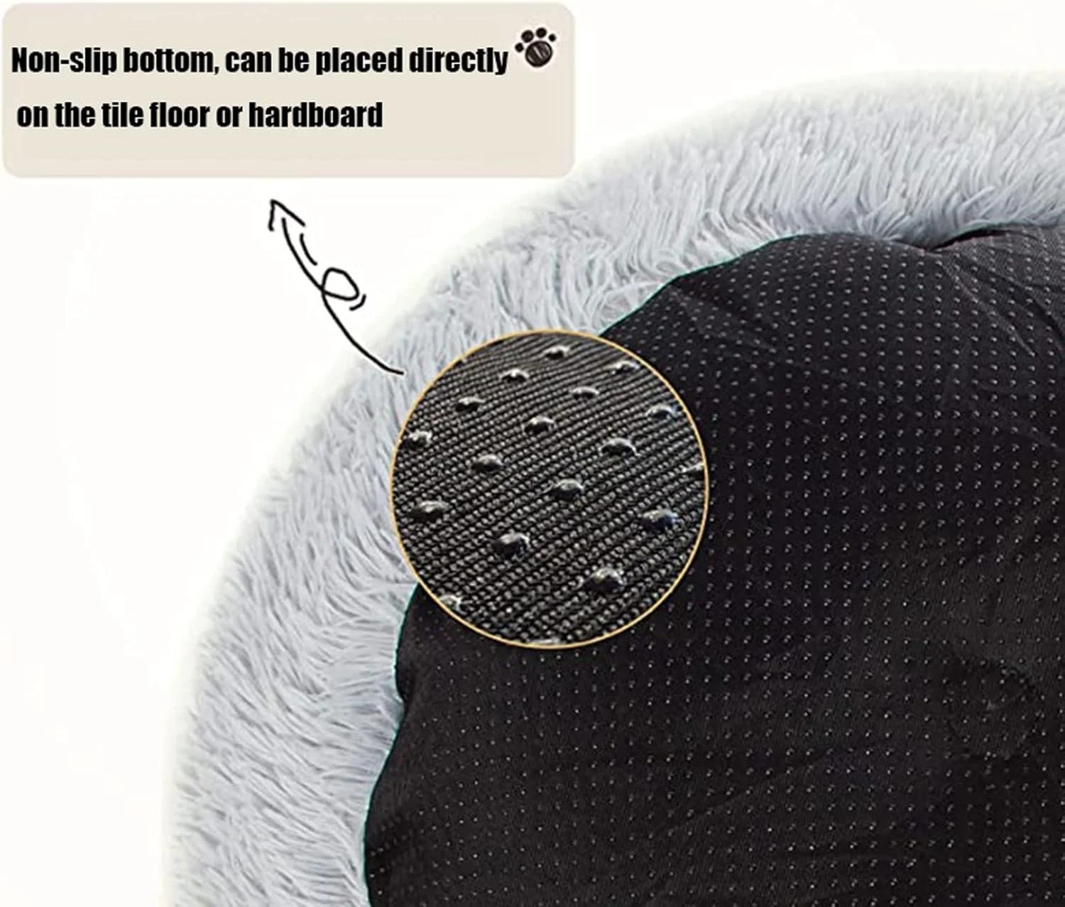 خانه سگ وانام، تخت گربه برای حیوانات خانگی، فوق العاده نرم و مخملی، سایز کامل، تخت خواب آرام، تخت دوناتی راحت، مناسب برای خوابیدن انواع گربه (رنگ: هندسه آبی سرمه ای، سایز: 60 سانتی متر)