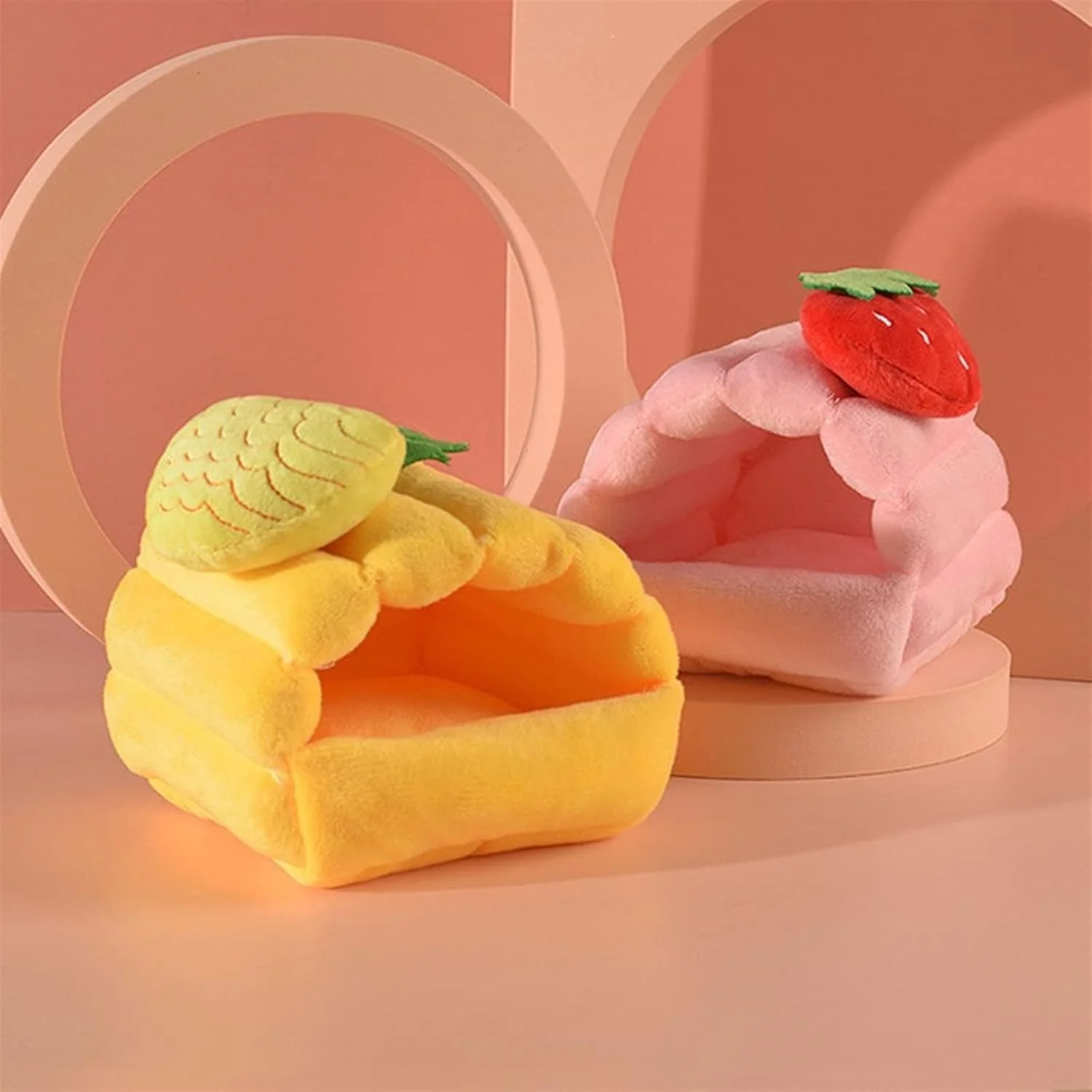 خانه سگ وانام، لانه پنبه ای گرم و نرم و دوست داشتنی برای داخل خانه، به همراه تشک گرم، مناسب برای خواب زمستانی حیوانات کوچک، لانه خوکچه هندی، خانه همستر، لوازم حیوانات خانگی (رنگ: کاکتوس، سایز: M)